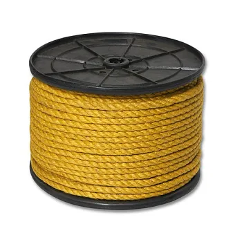 Канат джутовый ДТ тросовой свивки d.   8 мм желтый на кат. 200 мм (150 м)